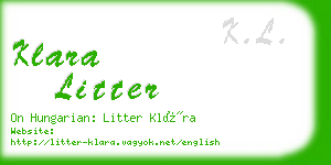 klara litter business card